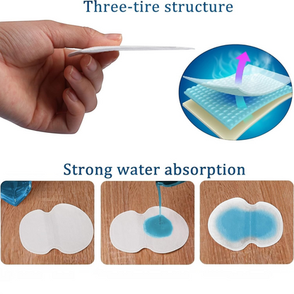 Waf Store Lebanon underarm sweat pads showing three-layer absorbent structure and moisture-locking performance