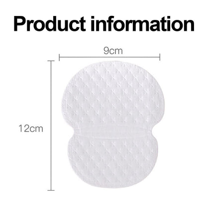 Waf Store Lebanon white adhesive underarm sweat pads with 9cm by 12cm dimensions for garment protection.