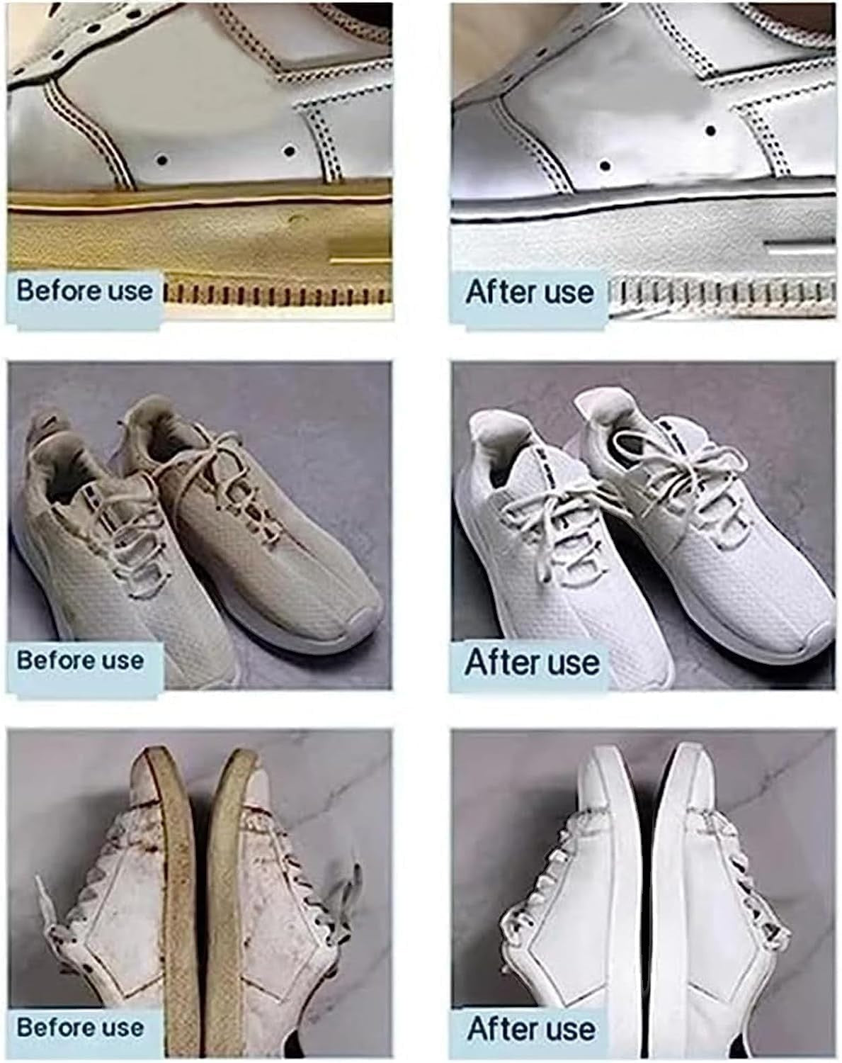 Waf Store Lebanon white shoe cleaning cream showing before and after results on dirty leather sneakers