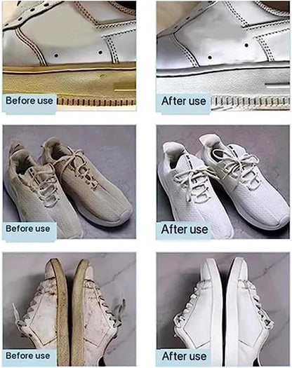 Waf Store Lebanon white shoe cleaning cream showing before and after results on dirty leather sneakers