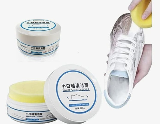 Waf Store Lebanon white shoe cleaning cream with sponge applicator for leather sneakers and accessories