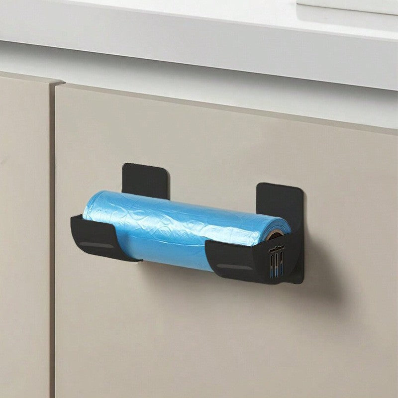 Wall mounted garbage roll holder in black