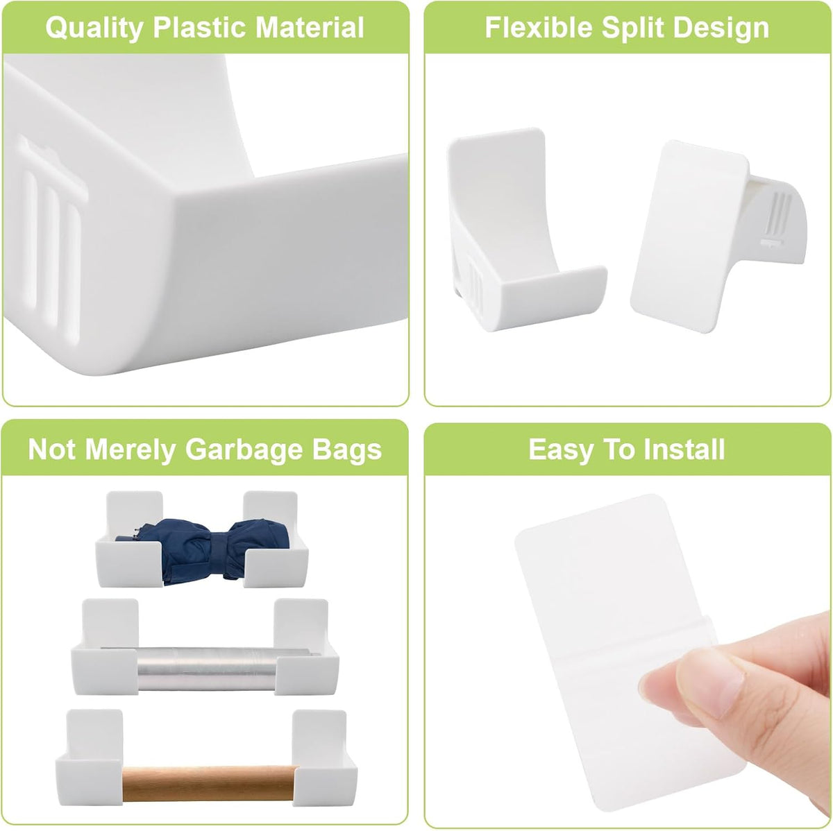 Self-adhesive trash bag roll holder