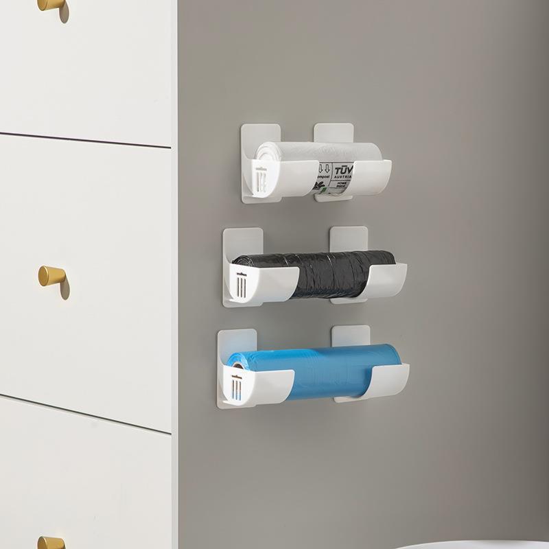 Wall mounted garbage roll holder in white