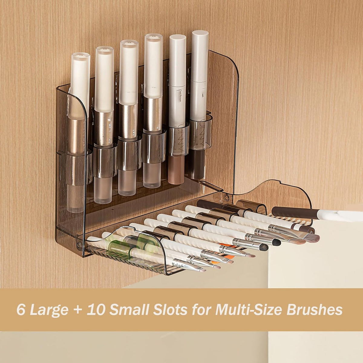 Acrylic wall brush holder