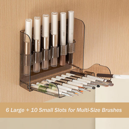 Acrylic wall brush holder
