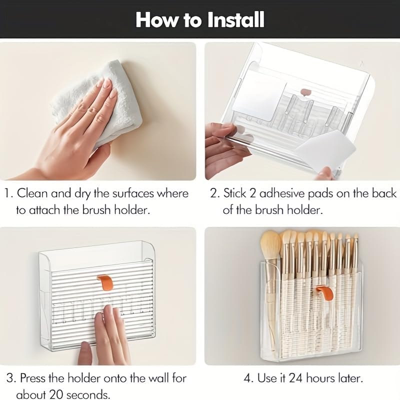Bathroom wall makeup organizer