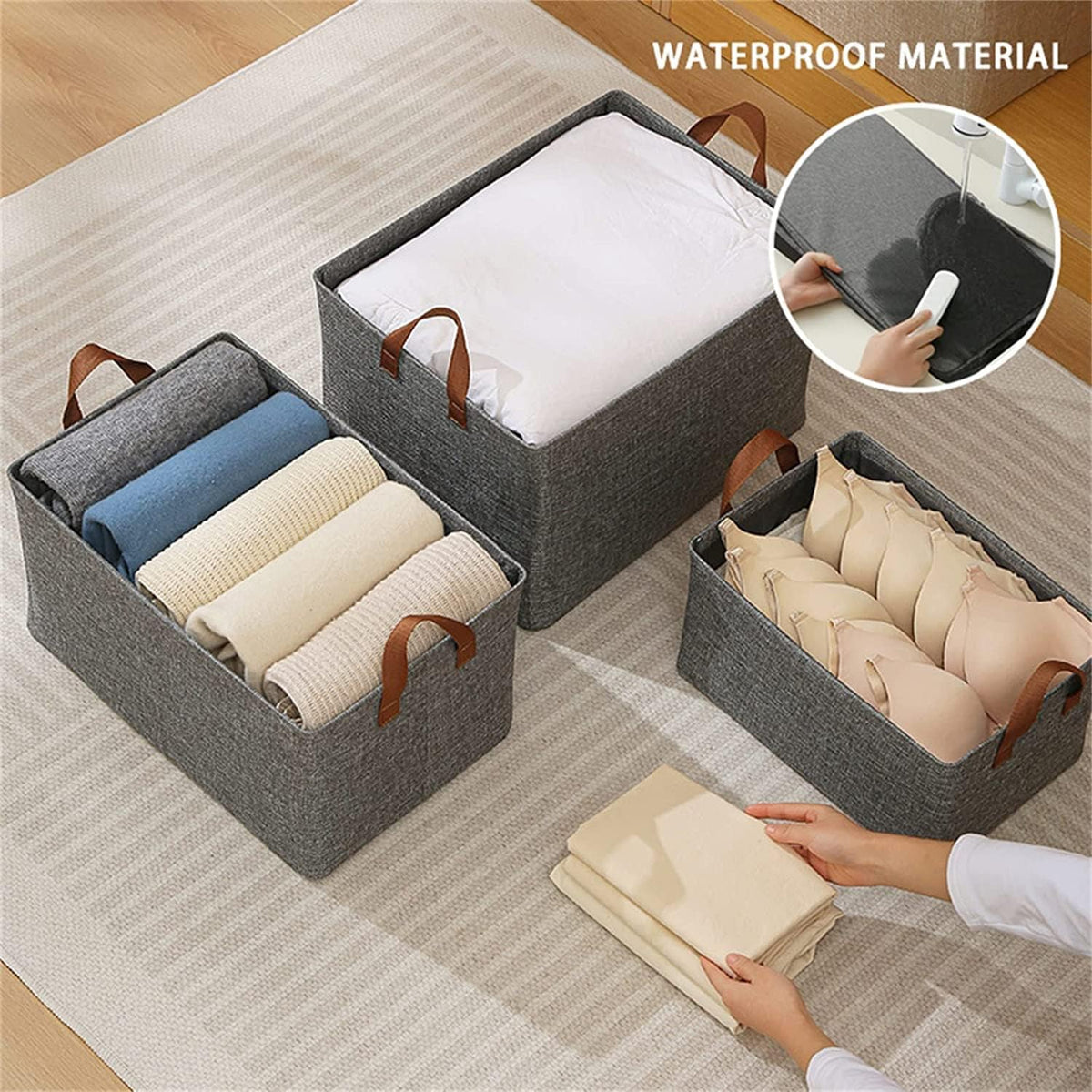 Fabric wardrobe organizer box