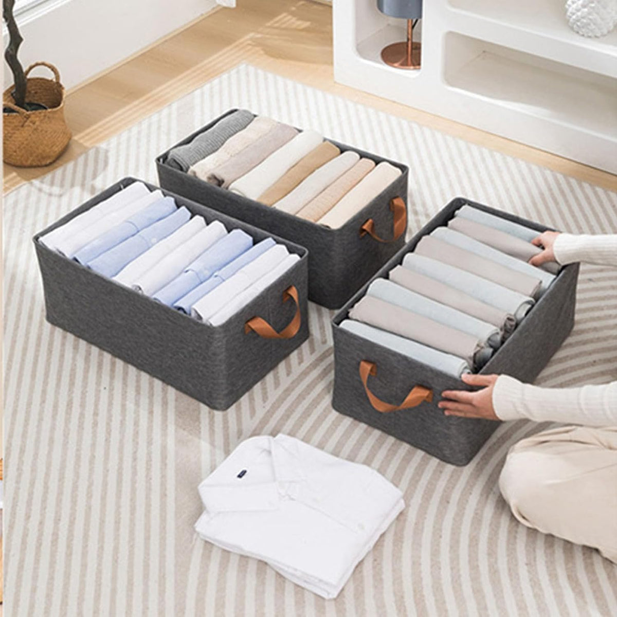 Storage box for sweaters and blankets