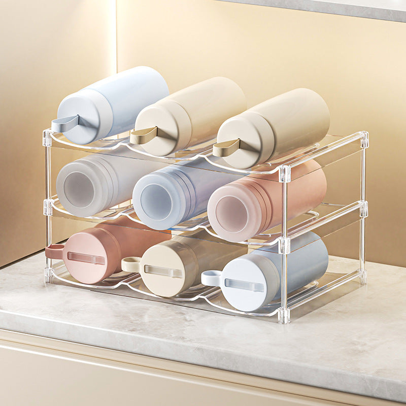 Water bottles organizer stand, 2 levels