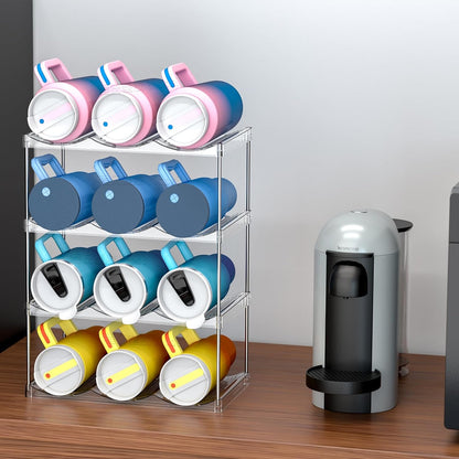 Tumbler organizer for kitchen cabinets