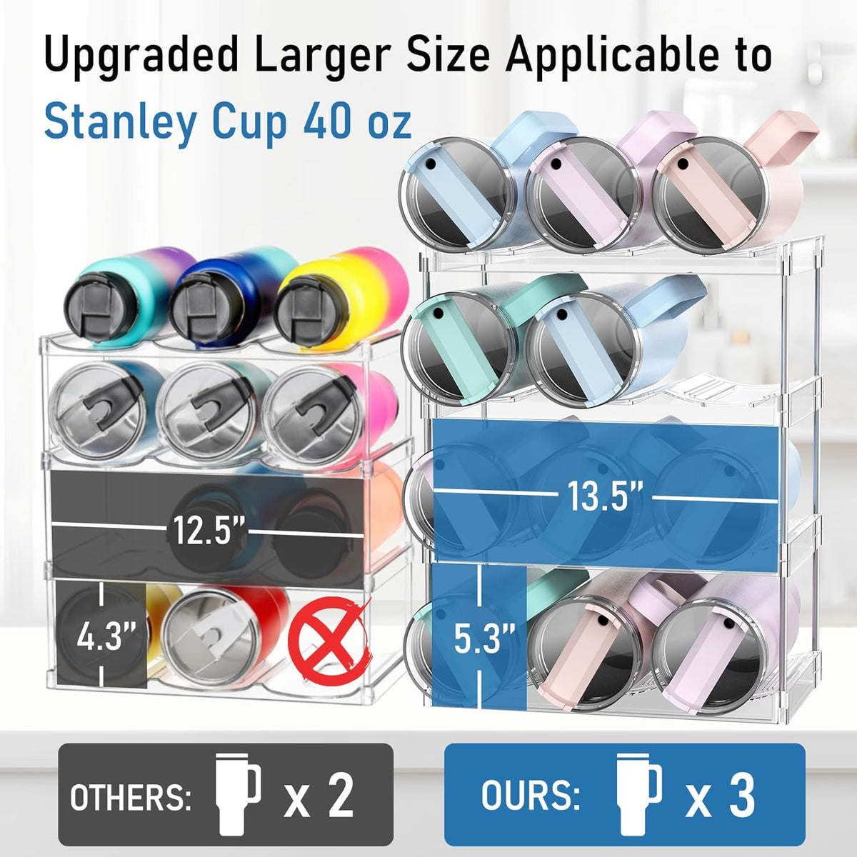 Kitchen cabinet water bottle stand