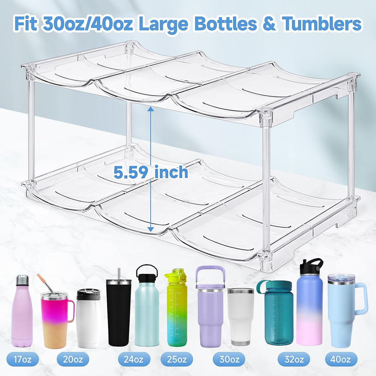 Water bottle organizer set