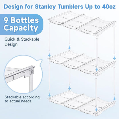 Stackable water bottle rack