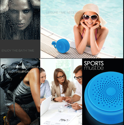 Waterproof shower speaker demo