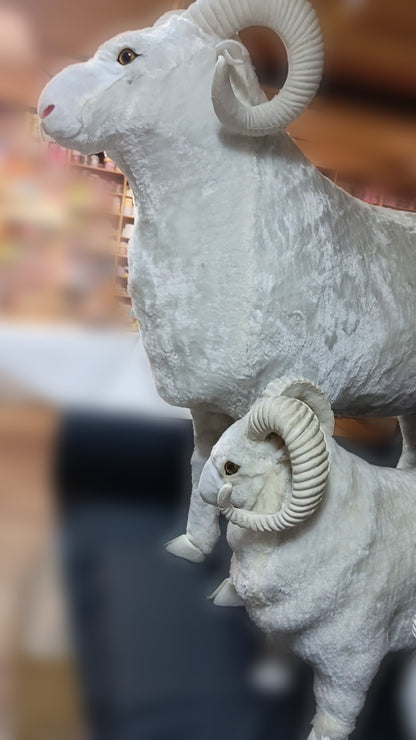 White plush sheep decoration available in 7 sizes