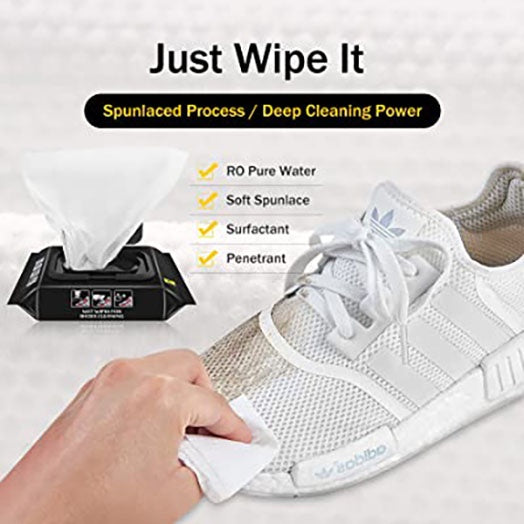 White shoe cleaning wipes, 80 wipes