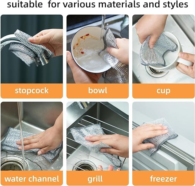 Wire cleaning cloth for the kitchen