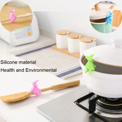 Witch pot lid holder and steam releaser
