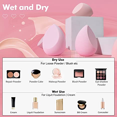 Makeup Sponge Set Beauty Blender Makeup Egg Shaped Sponges Blender Latex-Free