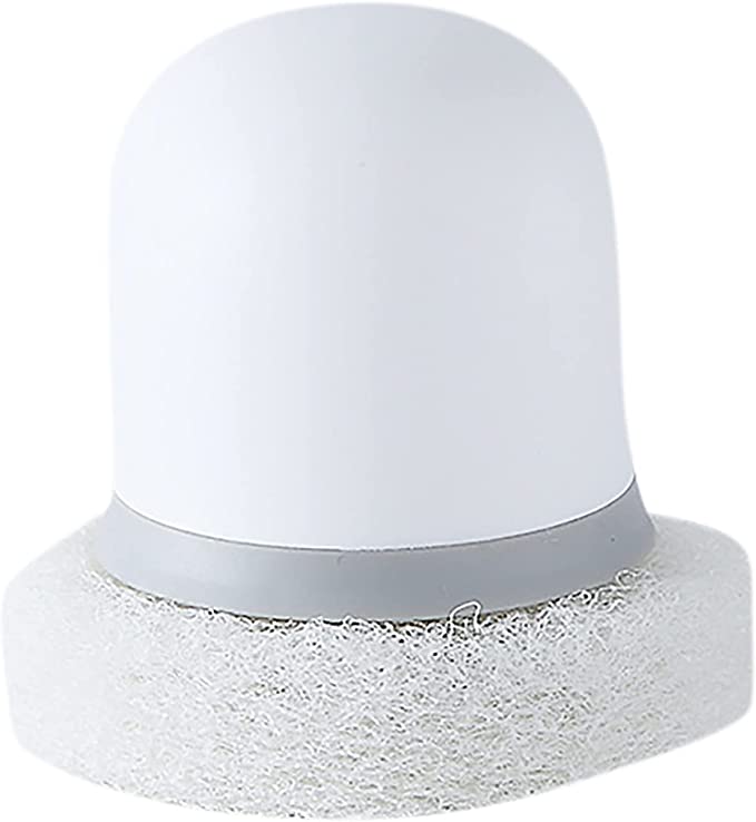Handheld dish scrubber brush in white