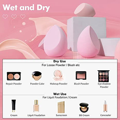 Makeup sponge blender set with sponge holder
