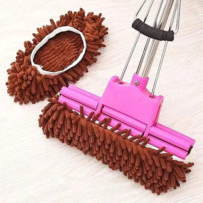 Microfiber mopping slippers in brown