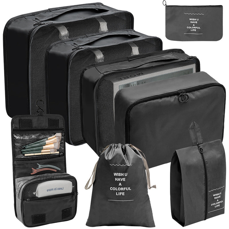 Travel packing organizer, 8 pieces in black